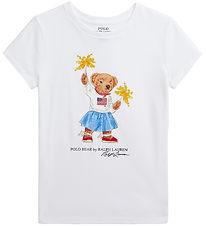 Polo Ralph Lauren T-shirt - Hvid m. Bamse Polo Ralph Lauren T-shirt - Hvid m. Bamse
