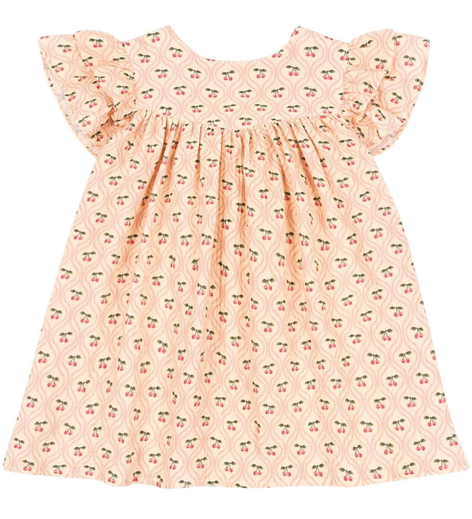 Konges Sløjd Kjole - Musselin - Coco - Cherry Pink Motif