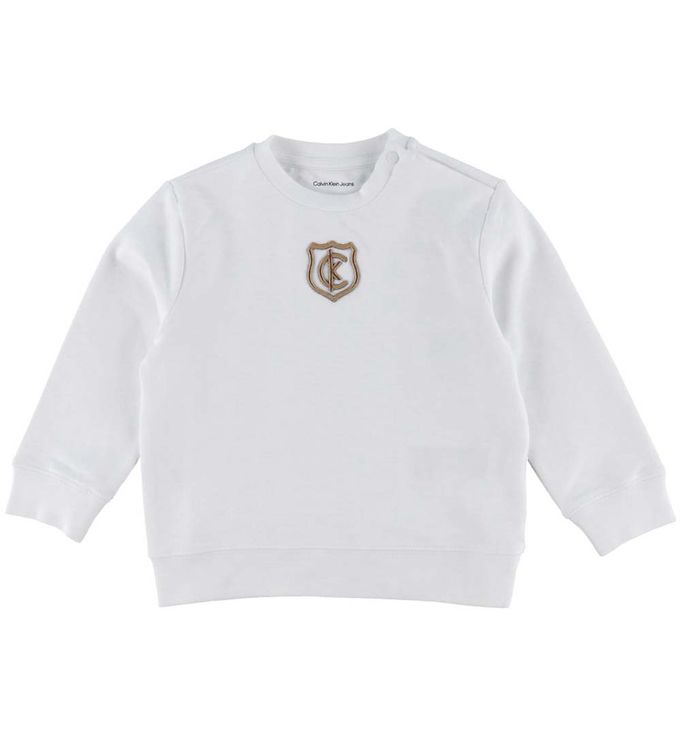 Calvin Klein Sweatshitt - Crest Logo - Bright White
