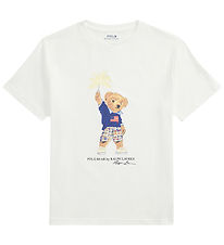 Polo Ralph Lauren T-shirt - Hvid m. Bamse Polo Ralph Lauren T-shirt - Hvid m. Bamse