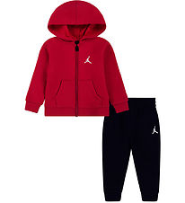 Jordan Sweatsæt - Cardigan/Sweatpants - Sort m. Logo Jordan Sweatsæt - Cardigan/Sweatpants - Sort m. Logo
