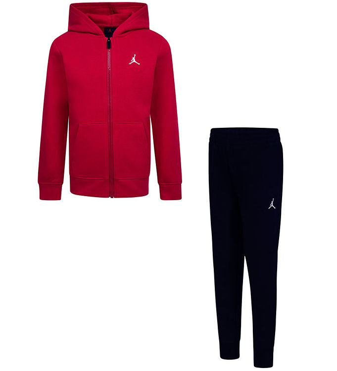 Jordan Sweatsæt - Cardigan/Sweatpants - Sort m. Logo