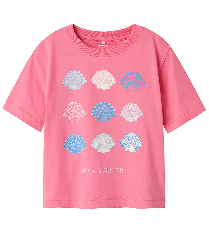 Name It T-shirt - NmfJassa - Aurora Pink m. Muslingeskaller