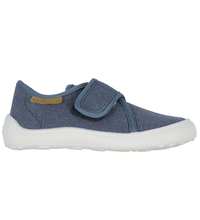 Bisgaard Pav Hjemmesko Navy Canvas Med Velcro Og Gummisål - Str. 29