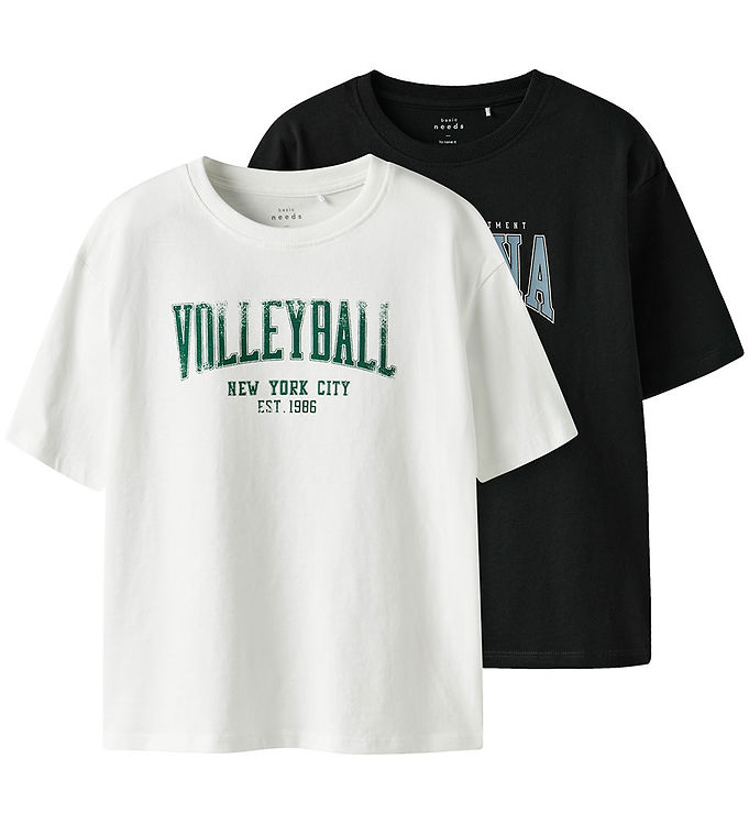 Name It T-shirt - NkmValix - 2-Pak - Bright White/Black
