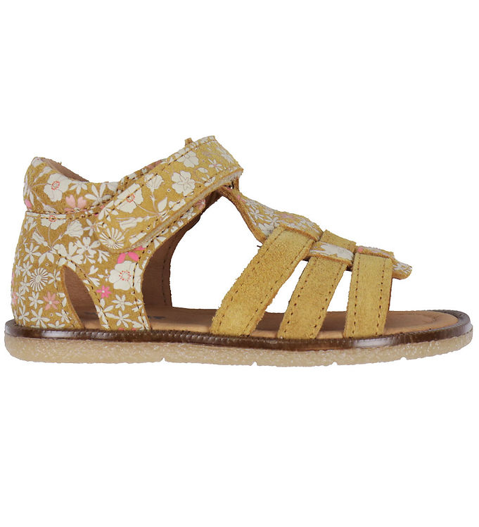 Wheat Sandaler - Bray - Tan White Flowers