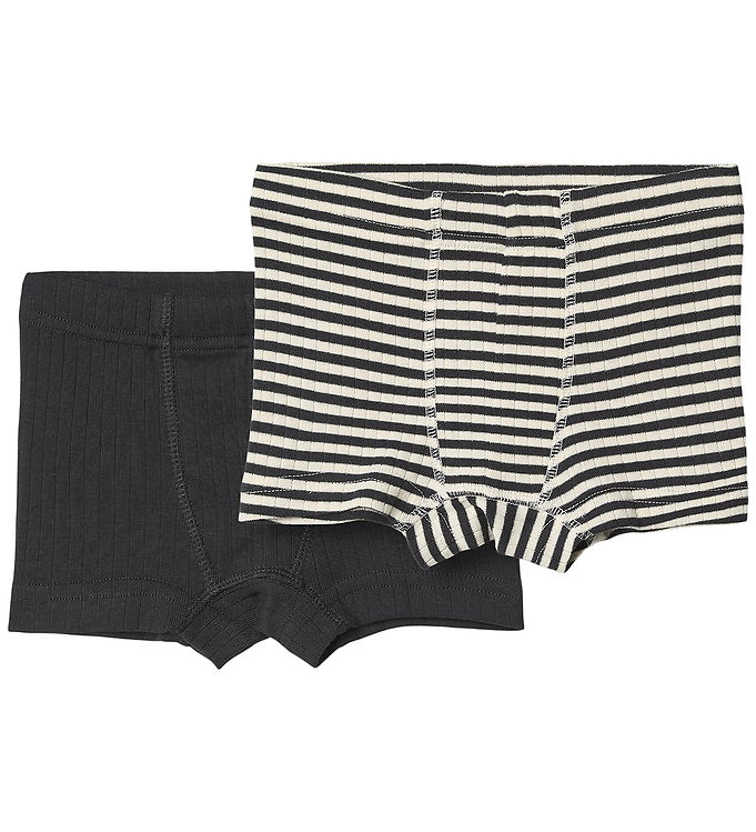 Wheat Boxershorts - 2-pak - Rib - Louis - Navy Rib Stripe