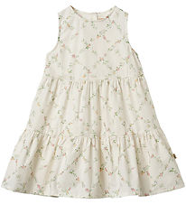 Wheat Kjole - Luise - Ivory Checked Flowers Wheat Kjole - Luise - Ivory Checked Flowers