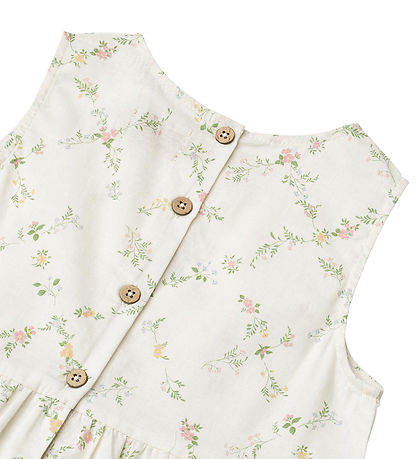 Wheat Dress - Luise - Ivory Checked Flowers