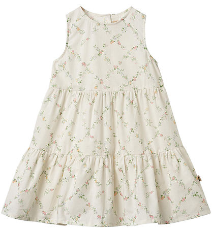 Wheat Dress - Luise - Ivory Checked Flowers