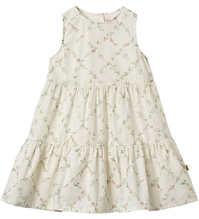 Wheat Kjole - Luise - Ivory Checked Flowers