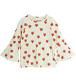 Mini Rodini Bluse - Rib - Offwhite m. Herzen