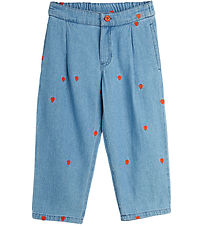 Mini Rodini Jeans - Blå m. Hjerter Mini Rodini Jeans - Blå m. Hjerter