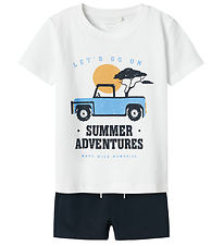 Name It Shortssæt - Shorts/T-shirt - NmmJaspen - Lucent White Name It Shortssæt - Shorts/T-shirt - NmmJaspen - Lucent White