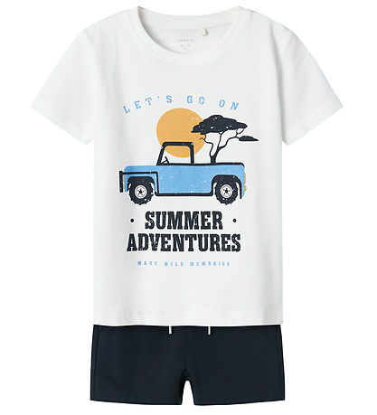 Name It Shortssæt - Shorts/T-shirt - NmmJaspen - Lucent White
