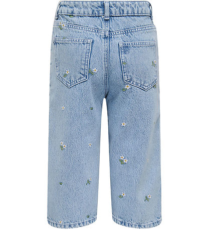 Kids Only Shorts - KogCobain -  Light Blue Denim/Flower Embroide
