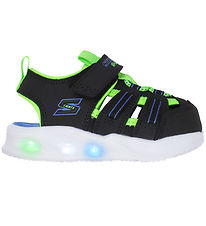 Skechers Sandal w. Light - Sola Glow - Black/Lime