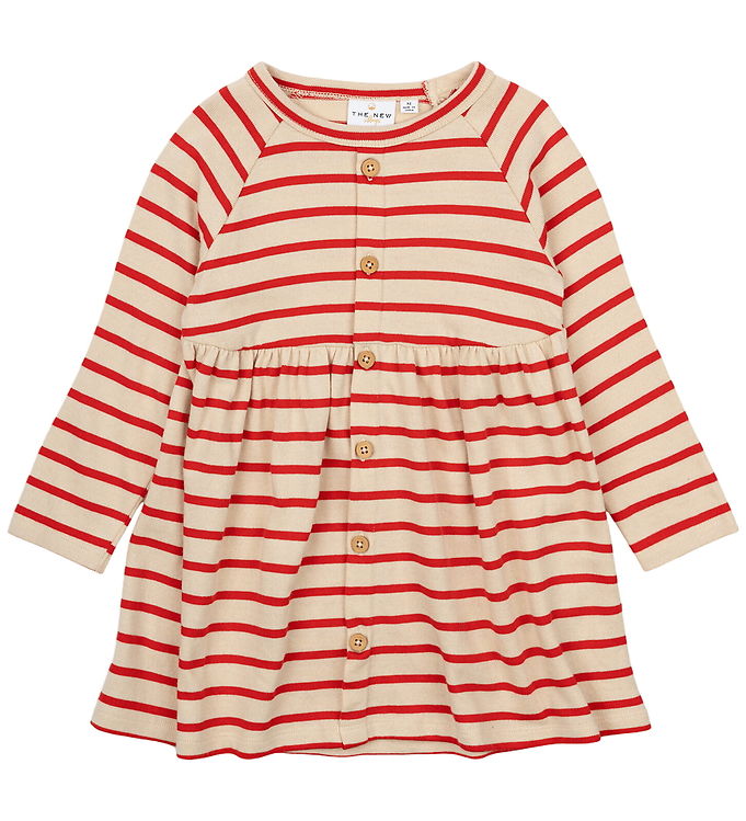 The New Siblings Kjole - Strik - TnstNat - Poppy Red Striped