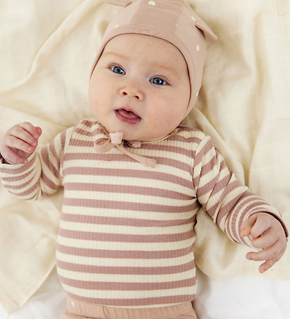 The New Siblings Bodysuit l/s - Rib - TnsbFro - Adobe Rose Strip