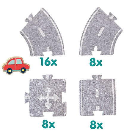 SES Creative Kreasæt - Filt Vejbane m. Bil - 40 dele