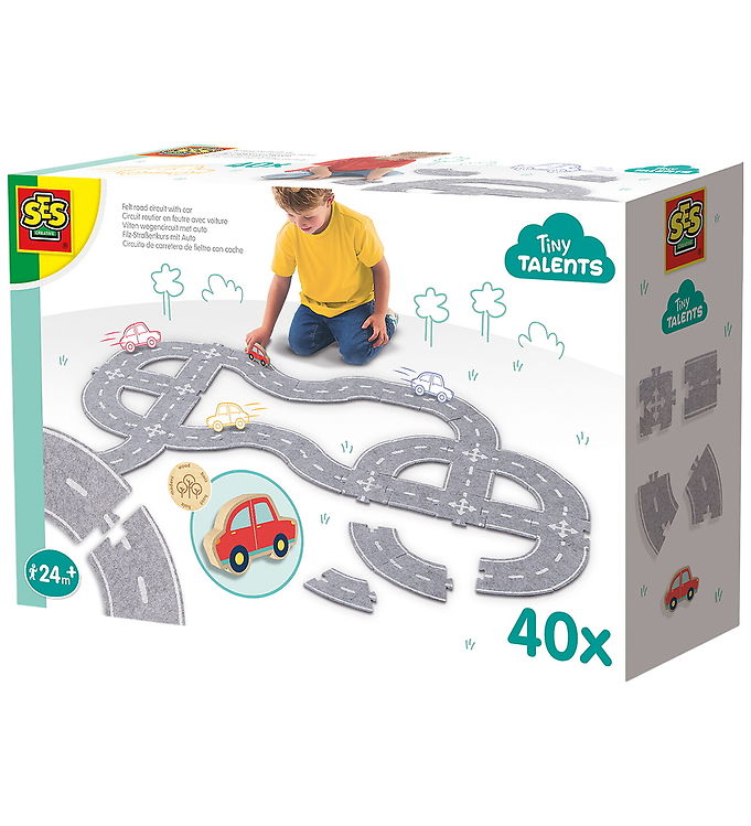 SES Creative Kreasæt - Filt Vejbane m. Bil - 40 dele