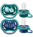 Philips Avent Sutter - 2-pak - Ultra Air - Blå/Grøn m. Print