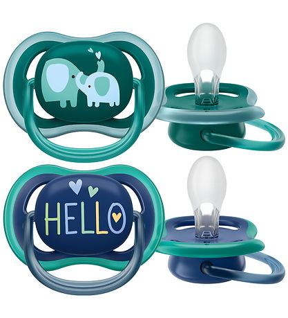 Philips Avent Sutter - 2-pak - Ultra Air - Blå/Grøn m. Print