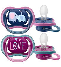 Philips Avent Sutter - 2-pak - Ultra Air - Blå/Lilla m. Print Philips Avent Sutter - 2-pak - Ultra Air - Blå/Lilla m. Print