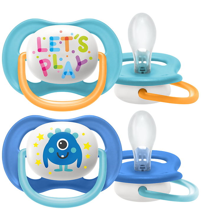 Philips Avent Sutter - 2-pak - Ultra Air - Blå/Turkis m. Print