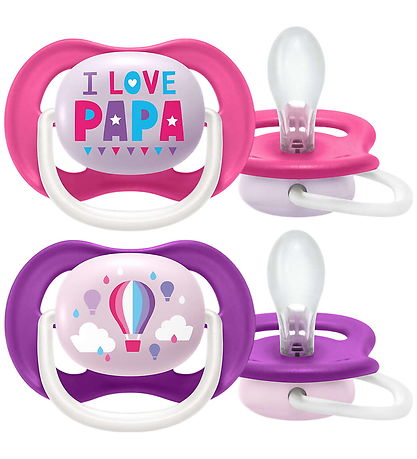 Philips Avent Pacifiers - 2-Pack - Ultra Air - Pink/Purple w. Pr