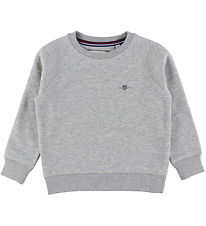 GANT Sweatshirt - Shield - Lysegråmeleret GANT Sweatshirt - Shield - Lysegråmeleret