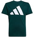 adidas Performance T-Shirt - J BL TEE 160 - AURIVY/WHITE adidas Performance T-Shirt - J BL TEE 160 - AURIVY/WHITE