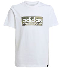 adidas Performance T-Shirt - B CAMO LIN - Hvid adidas Performance T-Shirt - B CAMO LIN - Hvid