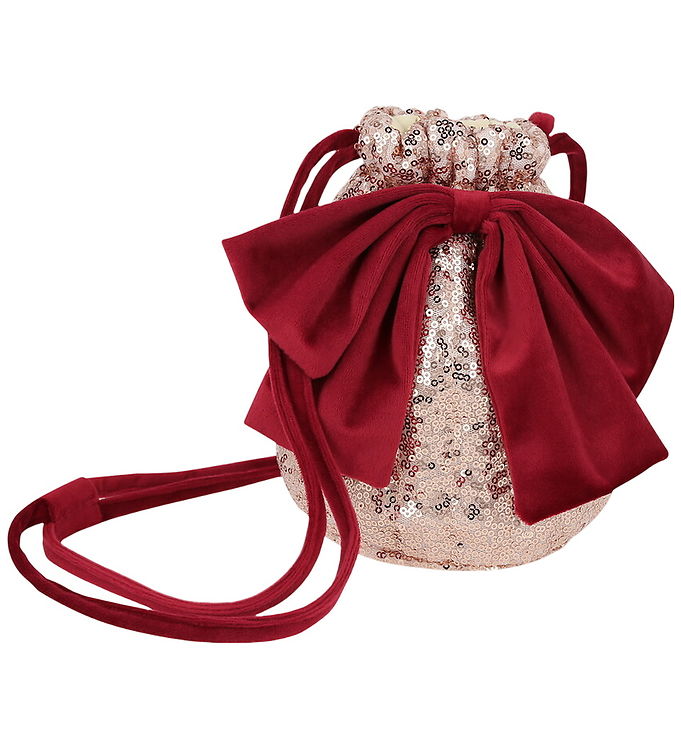 Meri Meri Taske - Rosa palietter/Rød Sløjfe