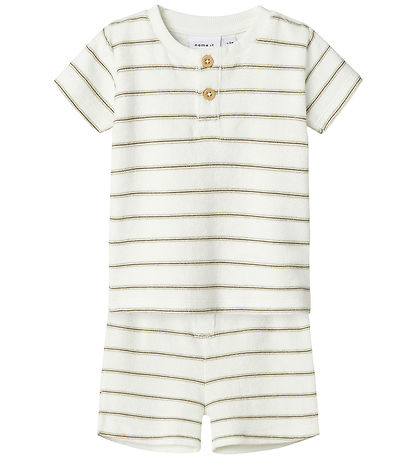Name It Shortssæt - Shorts/T-shirt - NbnOterry - Cloud Dancer