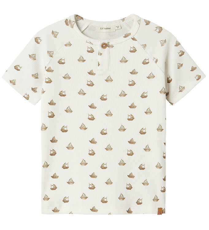 Lil Atelier T-shirt - Rib - NmmLavo - Coconut Milk m. Både