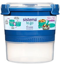 Sistema Madkasse m. Bestik - Lunch Stack - 965 ml - Blå Sistema Madkasse m. Bestik - Lunch Stack - 965 ml - Blå