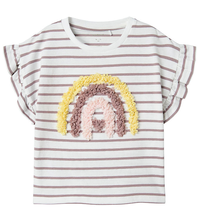Name It T-shirt - NmfJadey - Bright White/Purple Dove