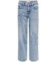 Kids Only Jeans - KogJenna - Wide - Light Blue m. Sommerfugl Kids Only Jeans - KogJenna - Wide - Light Blue m. Sommerfugl