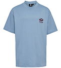 Hummel T-Shirt – hmlLoose – Faded Denim m. Logo