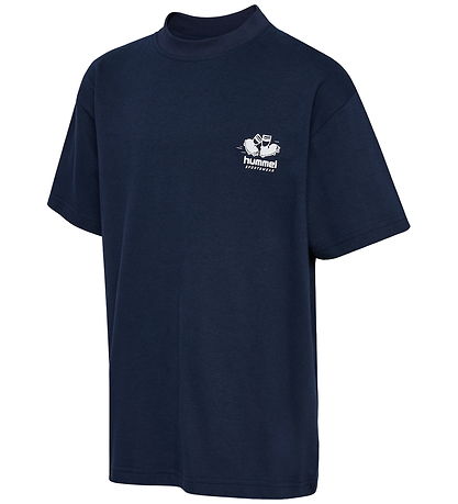 Hummel T-shirt - hmlLoose - Dark Sapphire m. Print