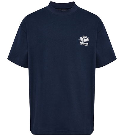 Hummel T-shirt - hmlLoose - Dark Sapphire m. Print