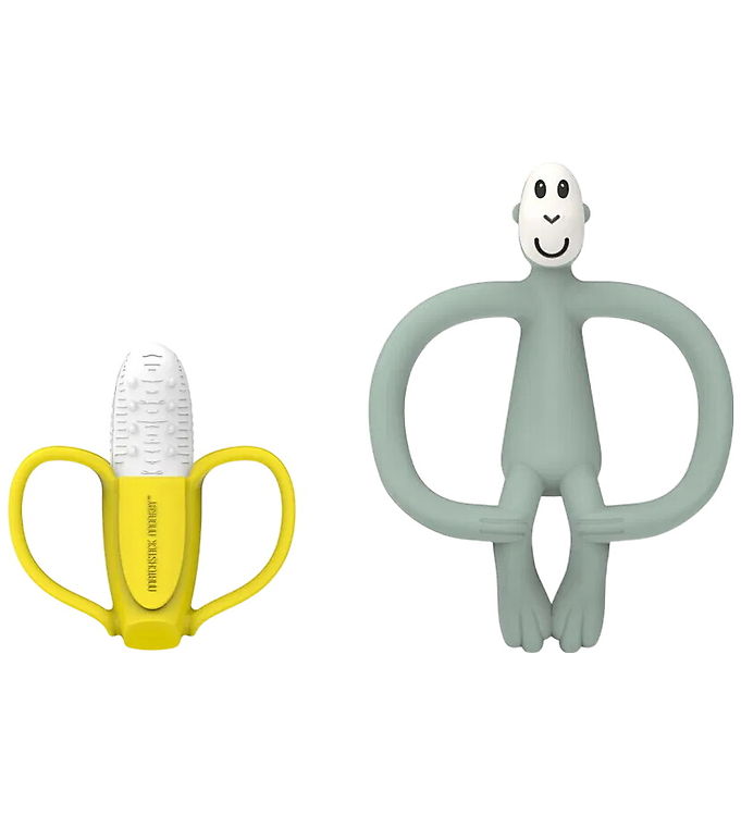 Matchstick Monkey Bideringe - 2-pak - Banana & Monkey - Grøn