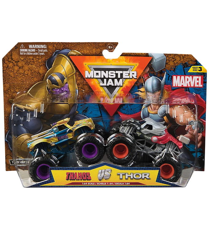 Monster Jam Truck - 1:64 - Marvel - 2-pak - Thanos vs Thor