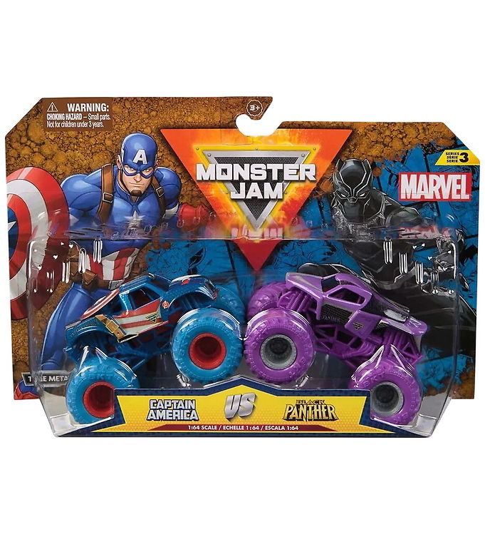 Monster Jam Truck - 1:64 - Marvel - 2-pak - Captain America vs B