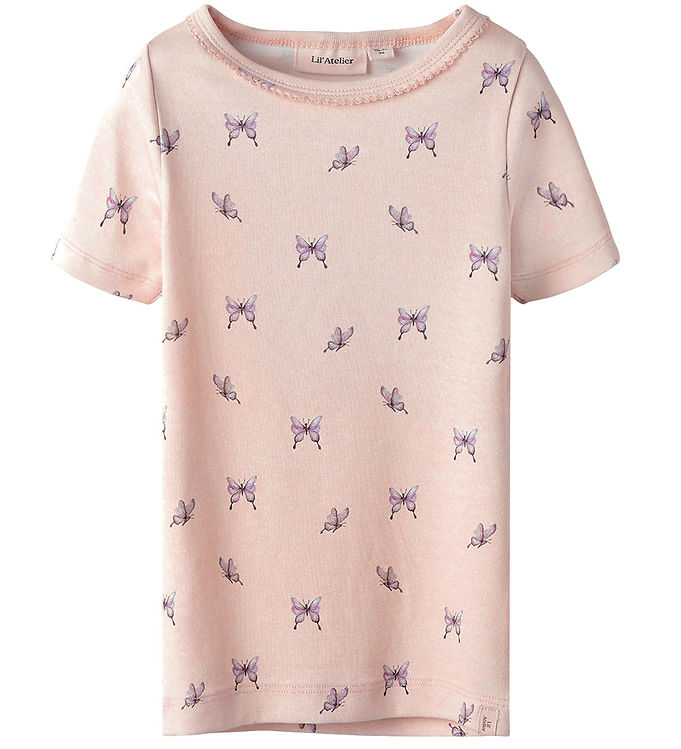 Lil' Atelier T-shirt - NmfGayo - Peach Blush/Butterfly