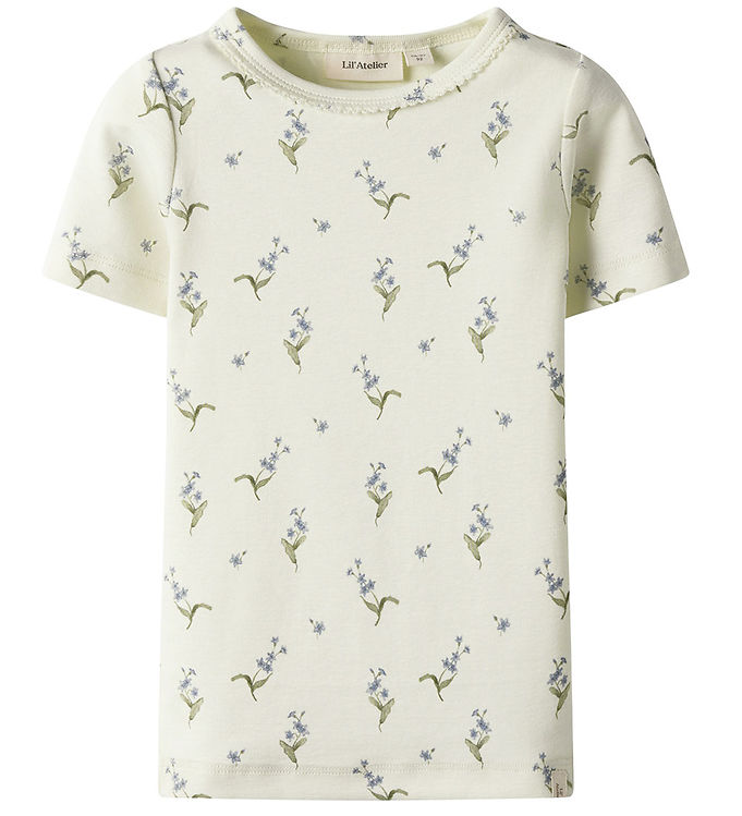 Lil Atelier T-shirt - NmfGayo - Coconut Milk/Forget Me Not