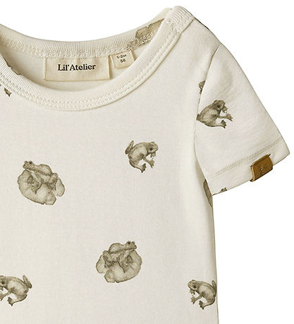 Lil' Atelier Bodysuit s/s - NbmGayo - Coconut Milk/Frog