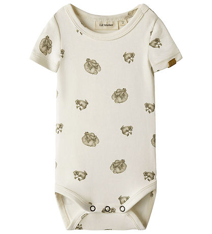 Lil' Atelier Bodysuit s/s - NbmGayo - Coconut Milk/Frog
