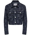 Kids Only Denimjakke - KogGianna - Dark Blue Denim/Roses Kids Only Denimjakke - KogGianna - Dark Blue Denim/Roses